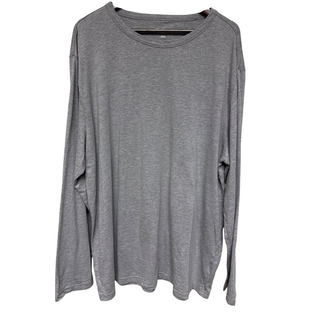 Quince Men's Shirt Cotton Modal Long Sleeve Tee Heather Grey Crew Neck Size XXL